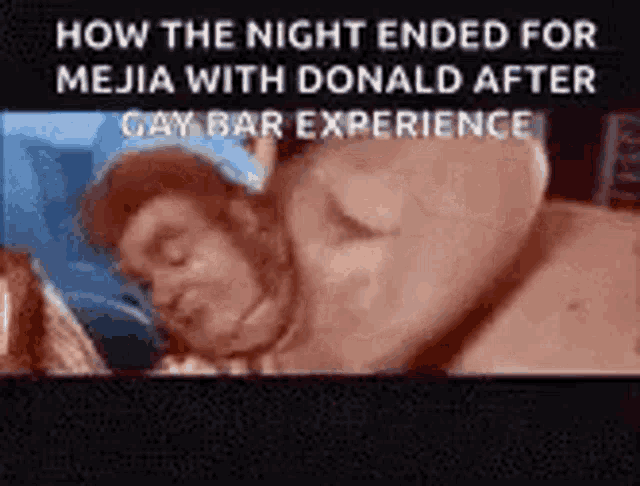 a man is sleeping in a bed with a woman .