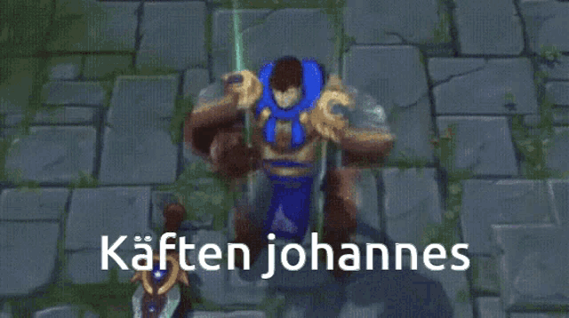 a picture of a video game character with the words kaften johannes below it