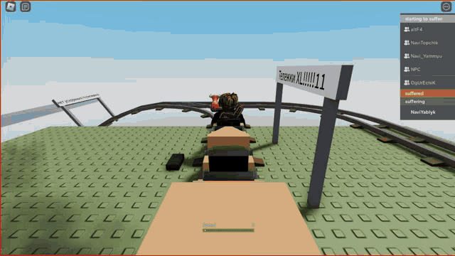a roller coaster in a video game with the number 11 on the sign