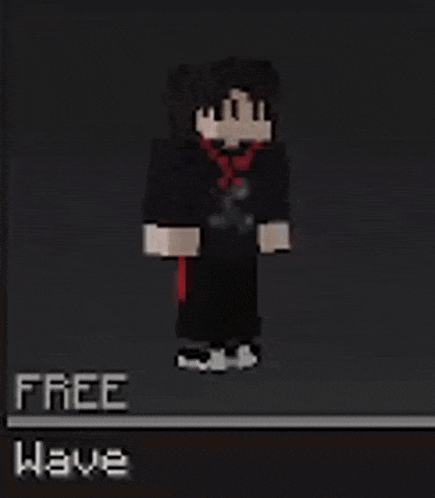 a picture of a minecraft character with the words free wave on the bottom right