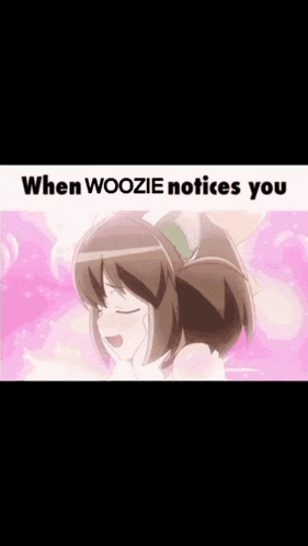 a cartoon of a boy and a girl with the words when woozie notices you at the bottom
