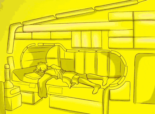 a drawing of a person laying on a bed