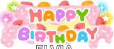 a happy birthday greeting card with a pink background and colorful letters