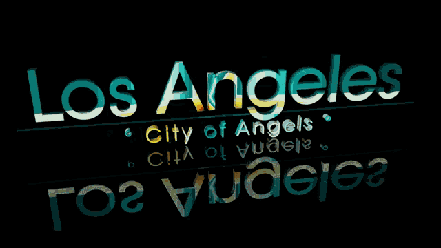 a sign that says los angeles city of angels on a black background