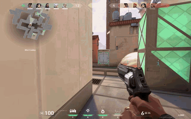 a person is holding a gun in a video game with the number 100 on the screen