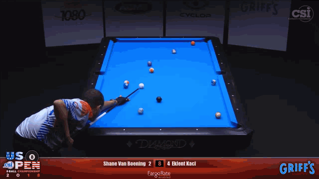 a pool table with griff 's written on the bottom