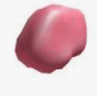 a close up of a pink strawberry on a white background .