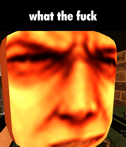 a close up of a face with the words what the fuck written above it