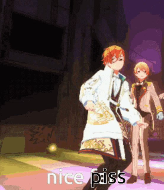 a cartoon of a man dancing with the words nice pass in the corner