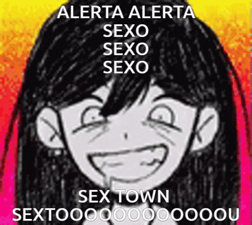 a drawing of a girl with a smiley face and the words alerta alerta sexo sexo sexo sex town sextooooooou