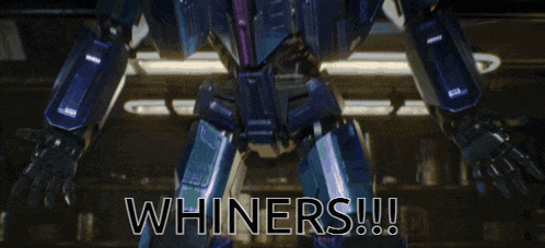 a robot that says whiners on it