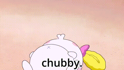 a cartoon character with a big belly and the word chubby on it