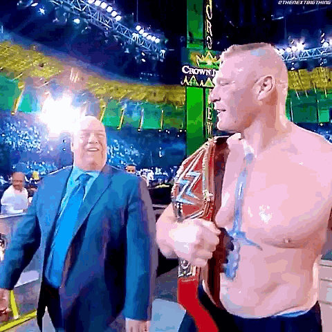 Brock Lesnar Paul Heyman GIF - Brock Lesnar Paul Heyman Universal Champion GIFs
