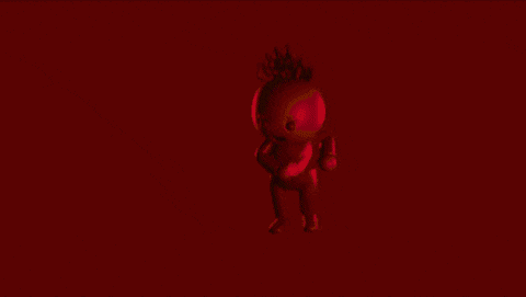 a cartoon character is standing in front of a green screen .