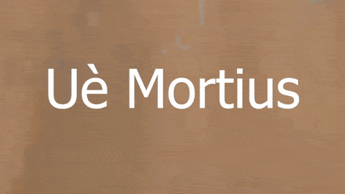 ue mortius is written in a foreign language