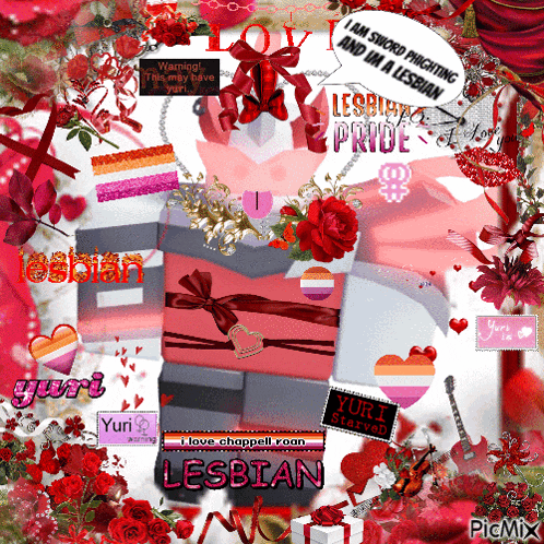 a collage of boxes and flowers with the words lesbian pride on it