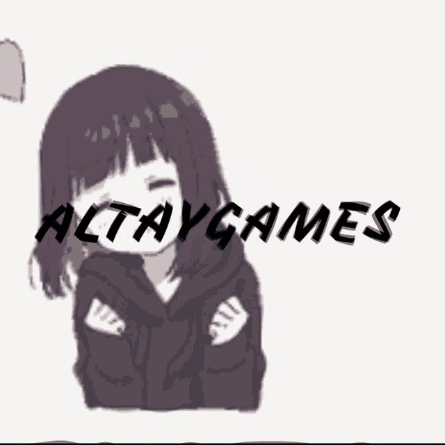 a drawing of a girl with the words altaygames written on it
