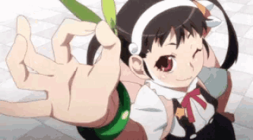 a little girl with red eyes is making a peace sign