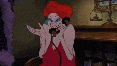 a cartoon of a woman talking on a phone with the words tell me above her