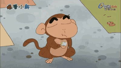 a cartoon of a monkey with chinese writing on the bottom left