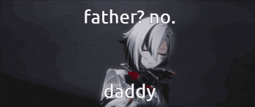 a picture of a person with the words father no daddy written on it
