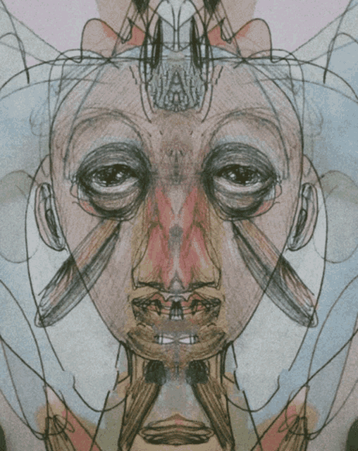a drawing of a man 's face with the letter a on the top