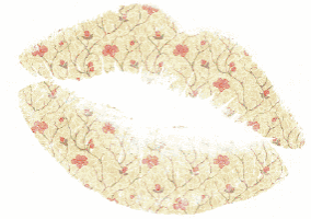 a picture of a woman 's lips with flowers on it