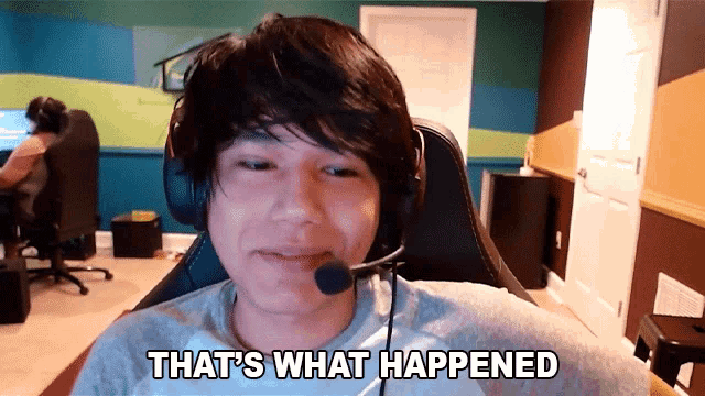 a young man wearing a headset says that 's what happened