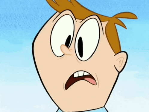 a close up of a cartoon character making a funny face
