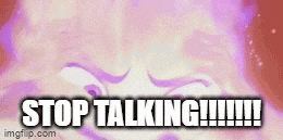 a purple background with the words stop talking written in white