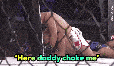 a man laying on the ground with the words " here daddy choke me " above him