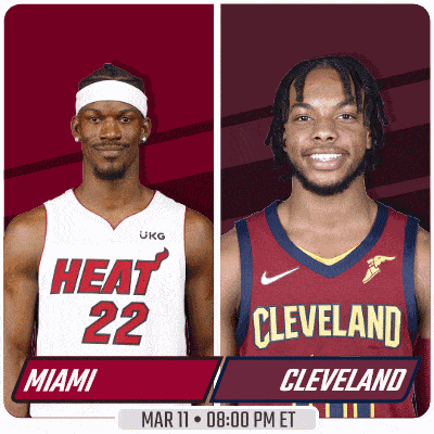 a miami heat player and a cleveland cleveland player are shown