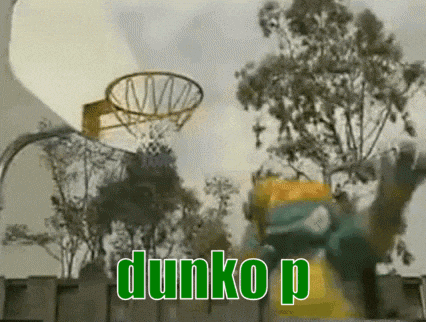 a basketball hoop with the word dunko p on the bottom