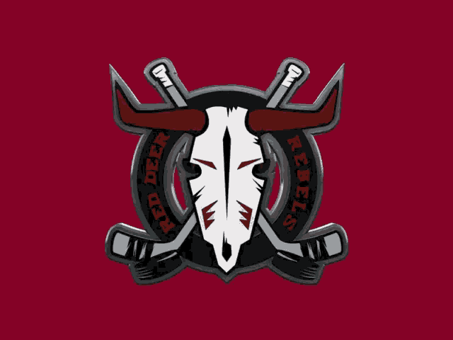 a logo for the rebels hockey team is shown