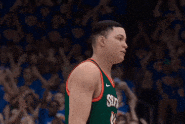 a basketball player wearing a green jersey with the word sd on it
