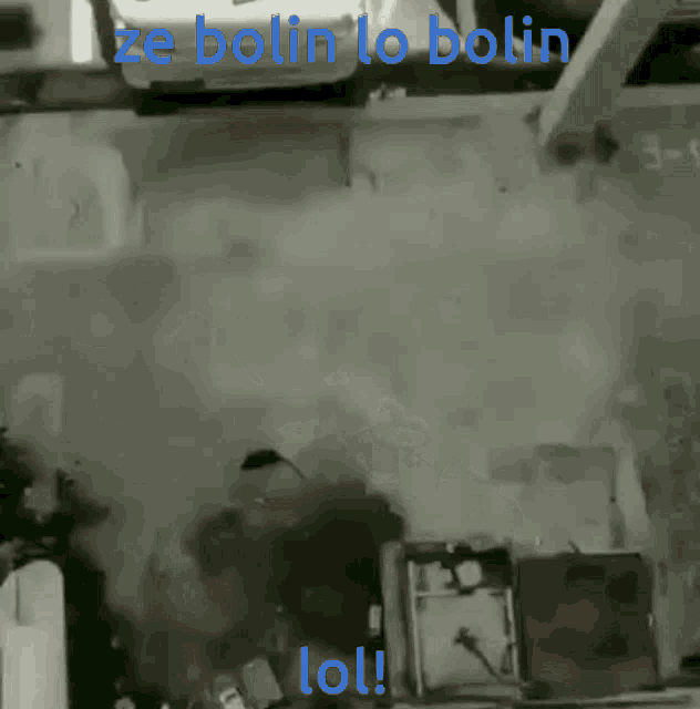 a black and white photo with the words ze bolin lo bolin lol