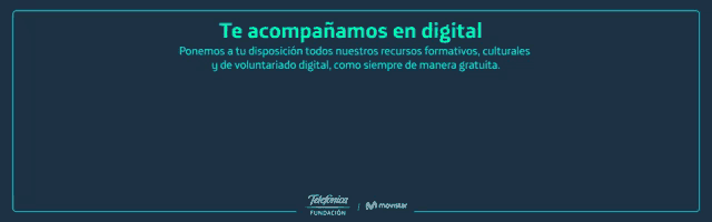 a blue sign that says te acompañamos en digital