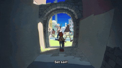 a cartoon of a girl saying " yeah " in front of a group of people
