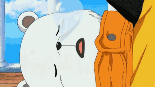 a cartoon of a polar bear wearing glasses