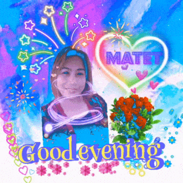 a good evening greeting card with a picture of a woman
