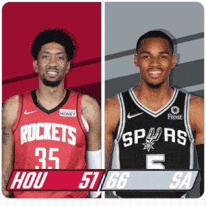 Houston Rockets (51) Vs. San Antonio Spurs (66) Half-time Break GIF - Nba Basketball Nba 2021 GIFs