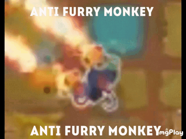 a picture of a monkey with the words anti furry monkey on it