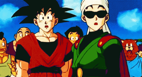 a group of anime characters including goku and gohan