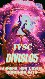 two peacocks are sitting on a tree branch with the words ivsc divisi 05 on the bottom