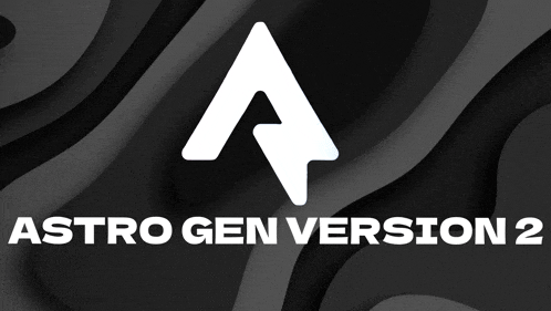 a logo for astro gen version 2 with a black background