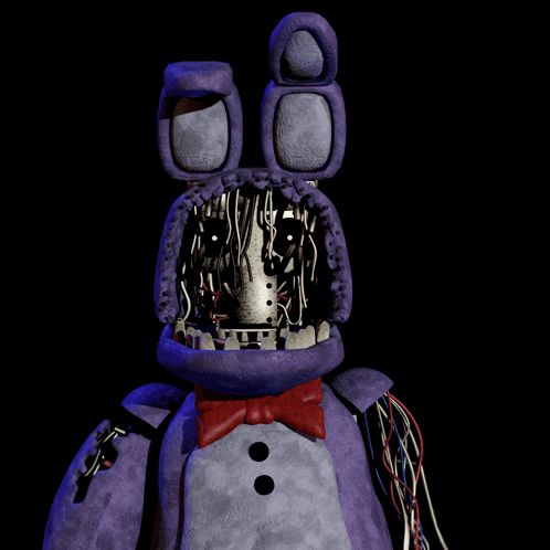 bonnie from five nights at freddy 's is holding a microphone in his hand