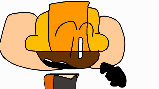 a cartoon drawing of a man with a hard hat and a hammer