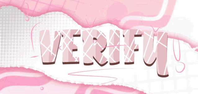 the word verify is on a piece of pink paper