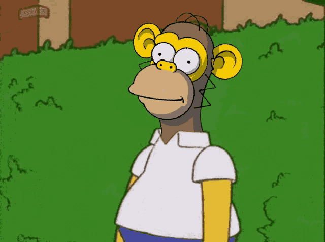 a cartoon of homer simpson wearing a monkey costume