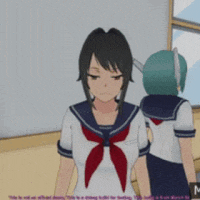 two anime girls are standing next to each other and one has a cat ear headband